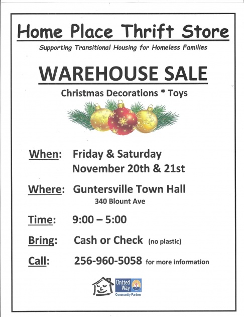 Home Place Thrift Store Christmas Warehouse Sale