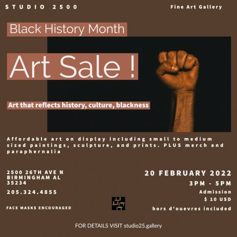 Studio 2500 Black History Month Art Sale